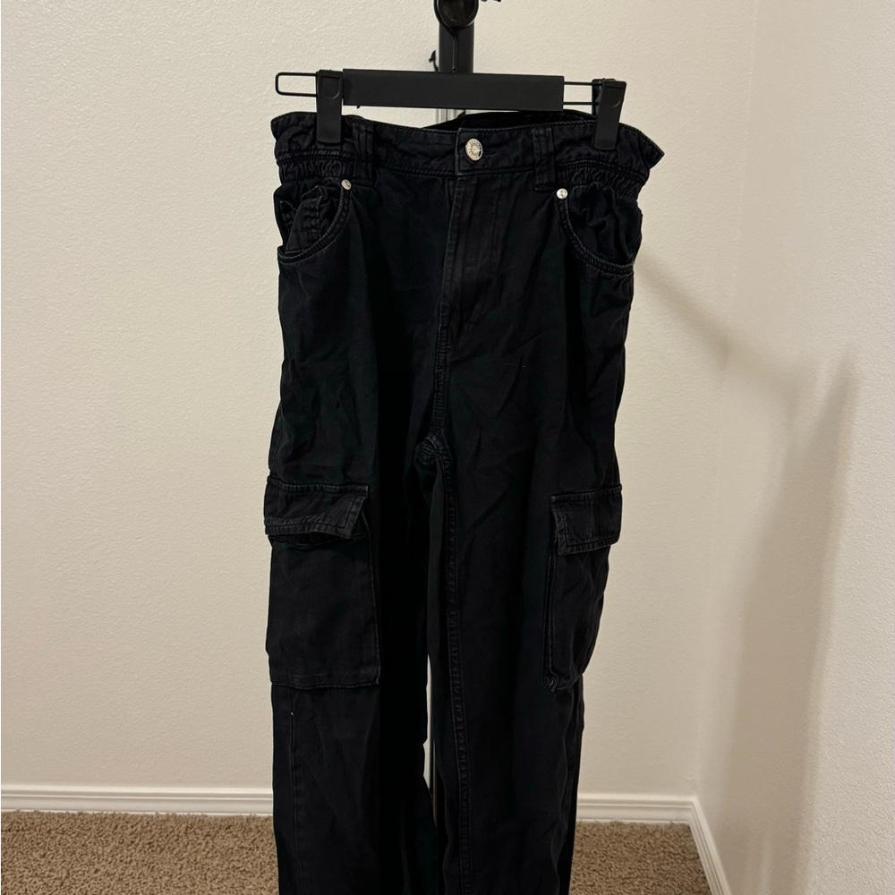 Bershka Women's Black Cargo Pants